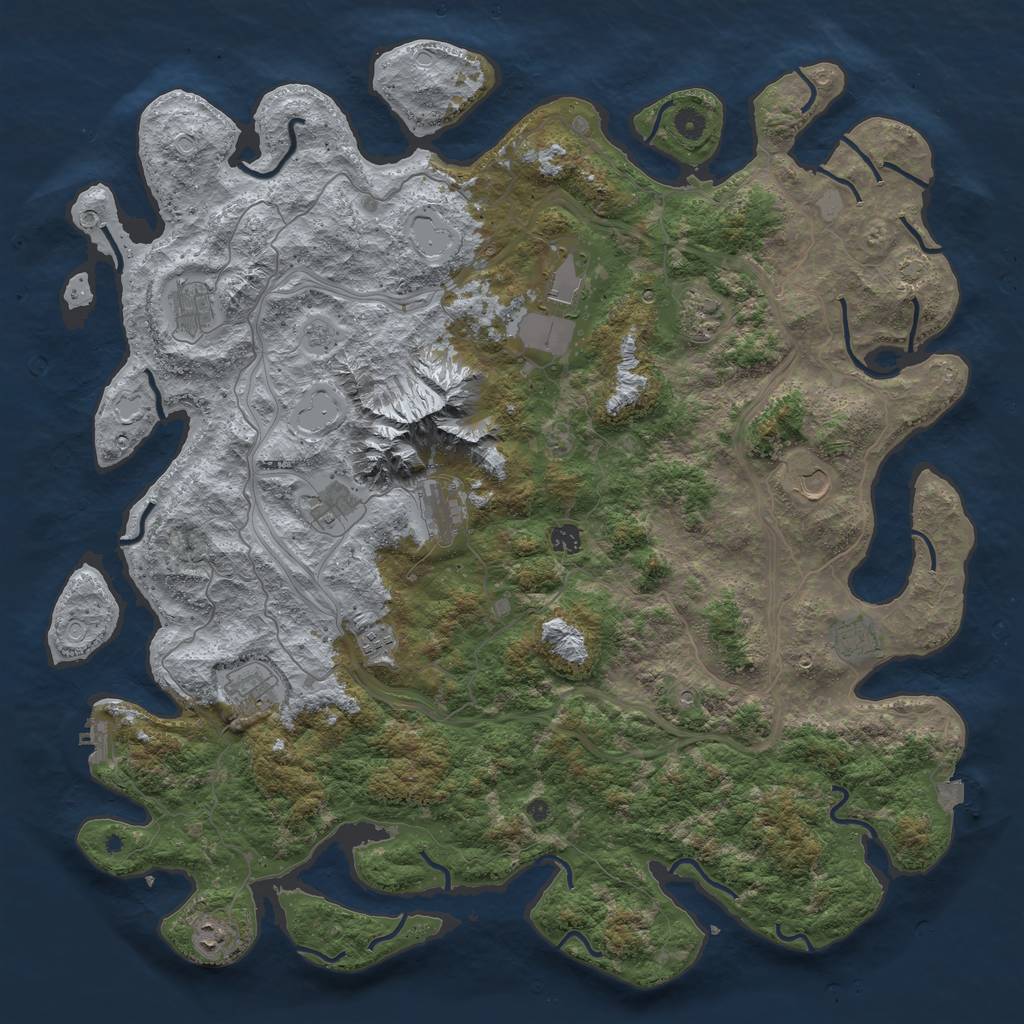 Rust Map: Procedural Map, Size: 5000, Seed: 399492020, 18 Monuments