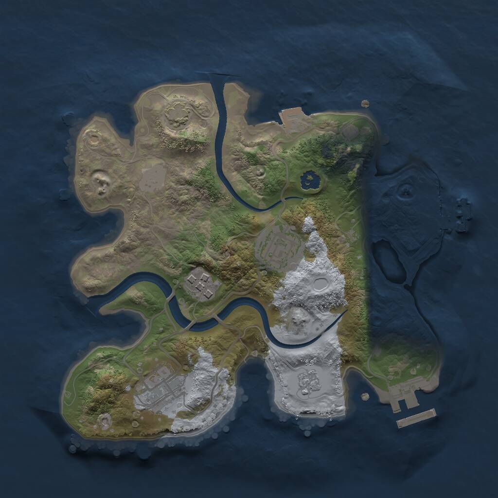 Rust Map: Procedural Map, Size: 2500, Seed: 8975235, 8 Monuments