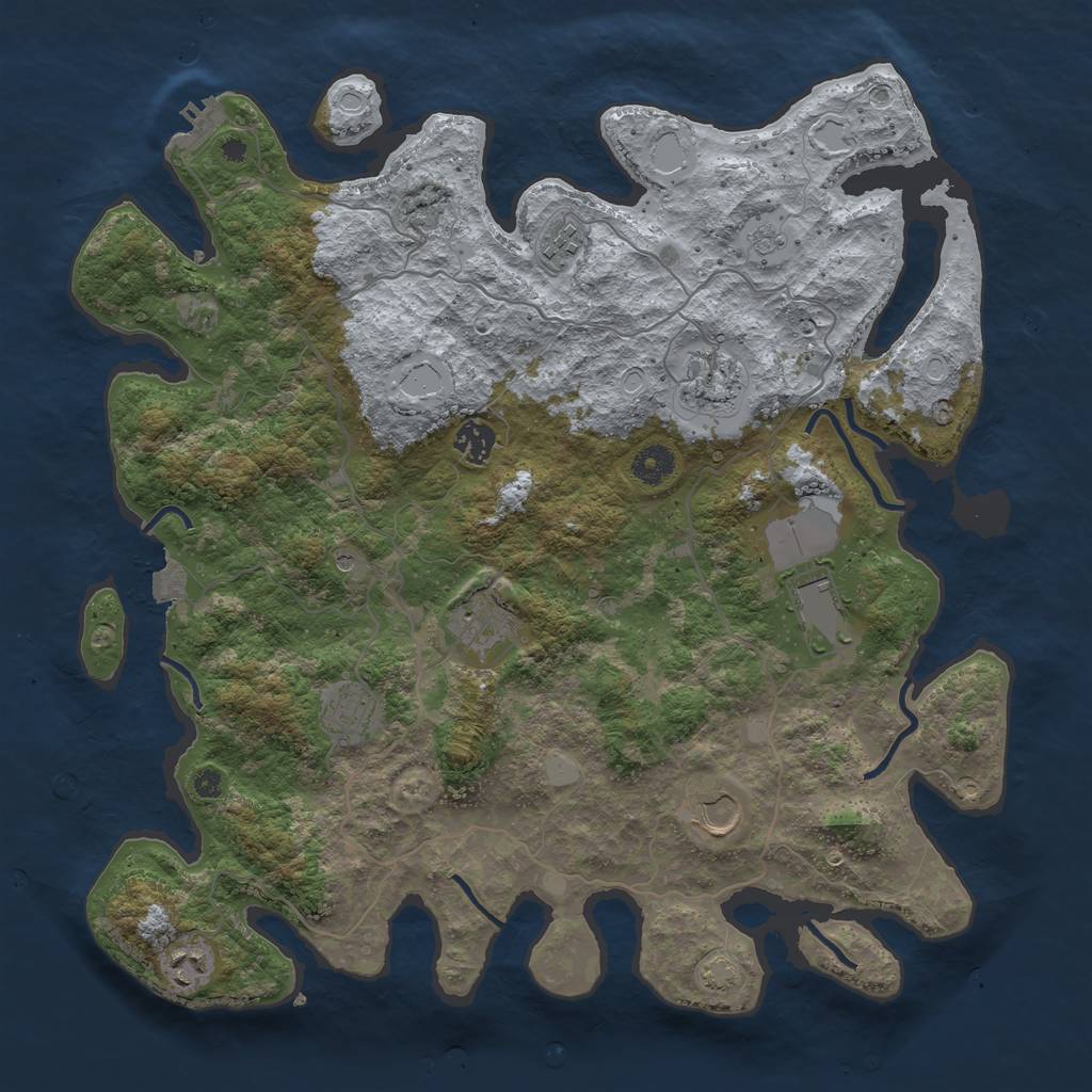 Rust Map: Procedural Map, Size: 4000, Seed: 1252062187, 15 Monuments