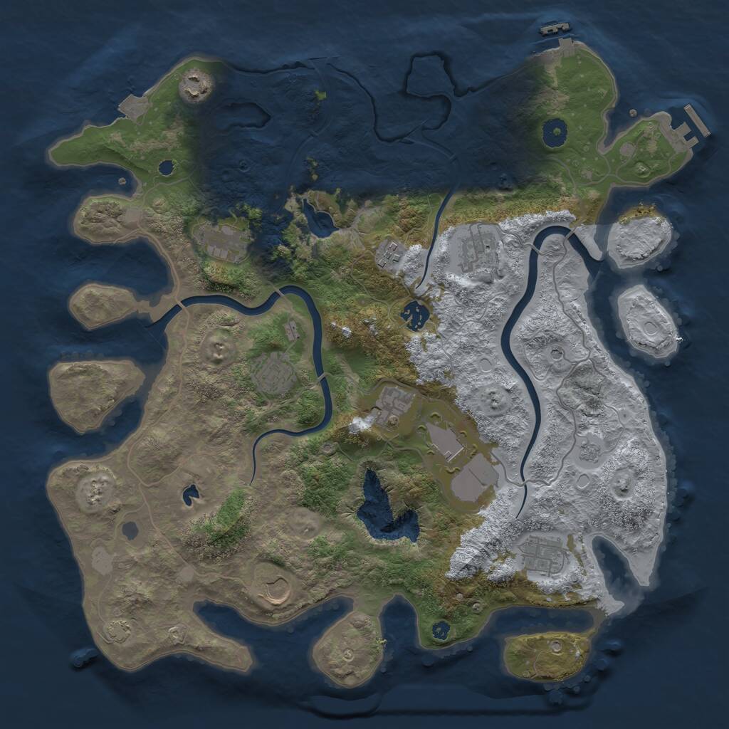 Rust Map: Procedural Map, Size: 4000, Seed: 2344, 16 Monuments