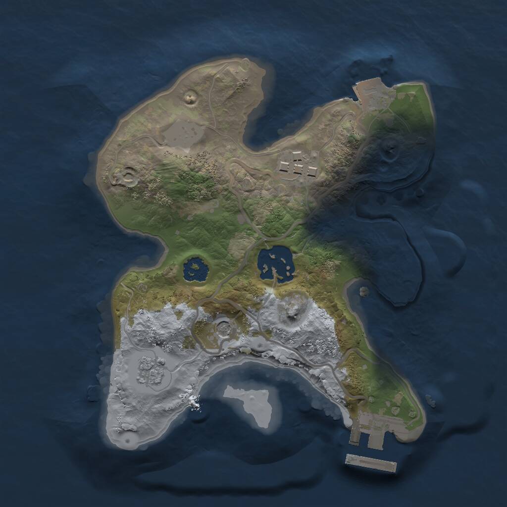 Rust Map: Procedural Map, Size: 2000, Seed: 568568, 6 Monuments