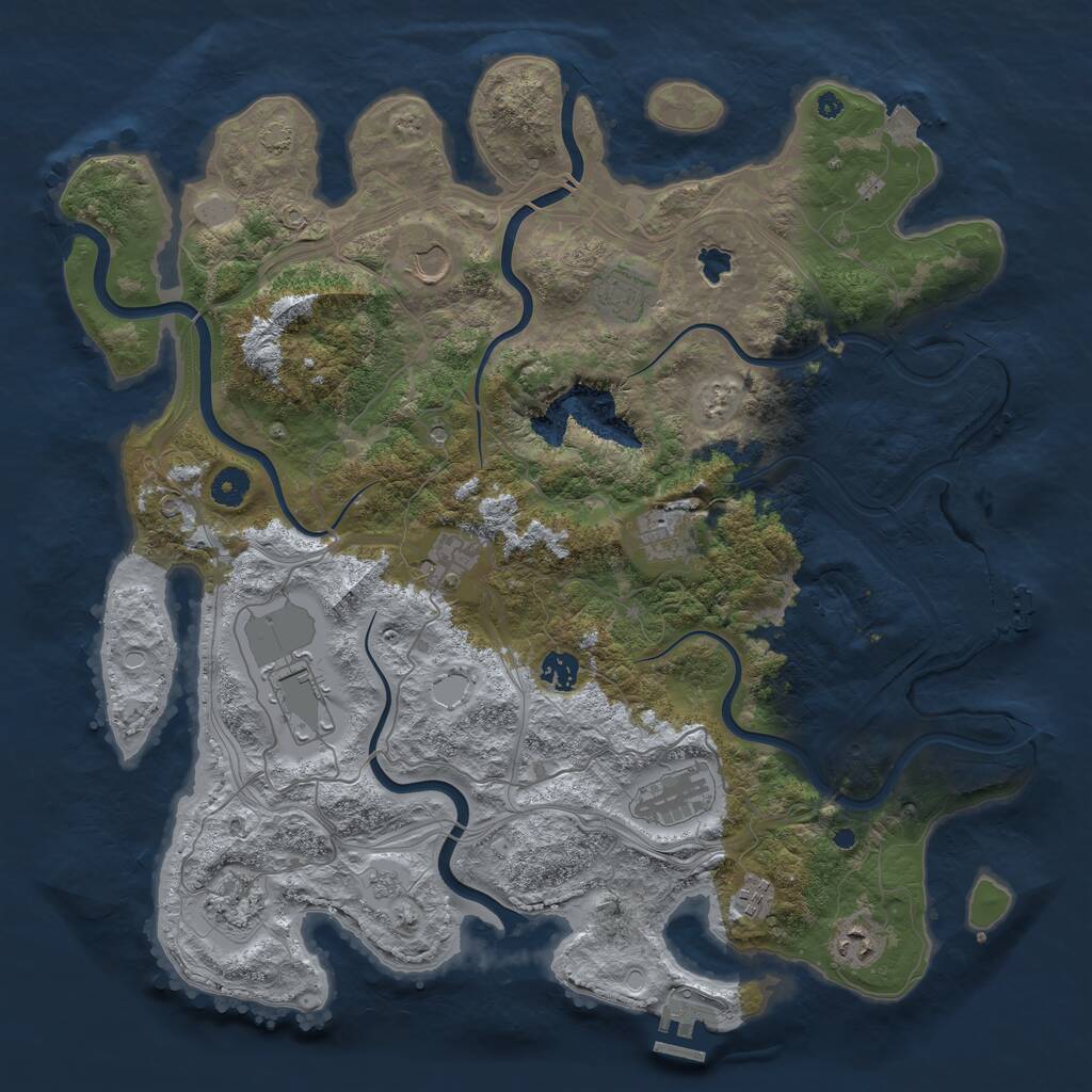 Rust Map: Procedural Map, Size: 4250, Seed: 1298345798, 16 Monuments