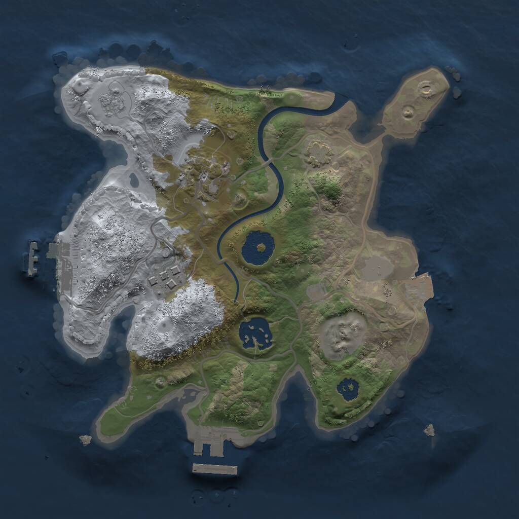 Rust Map: Procedural Map, Size: 2350, Seed: 75225, 8 Monuments
