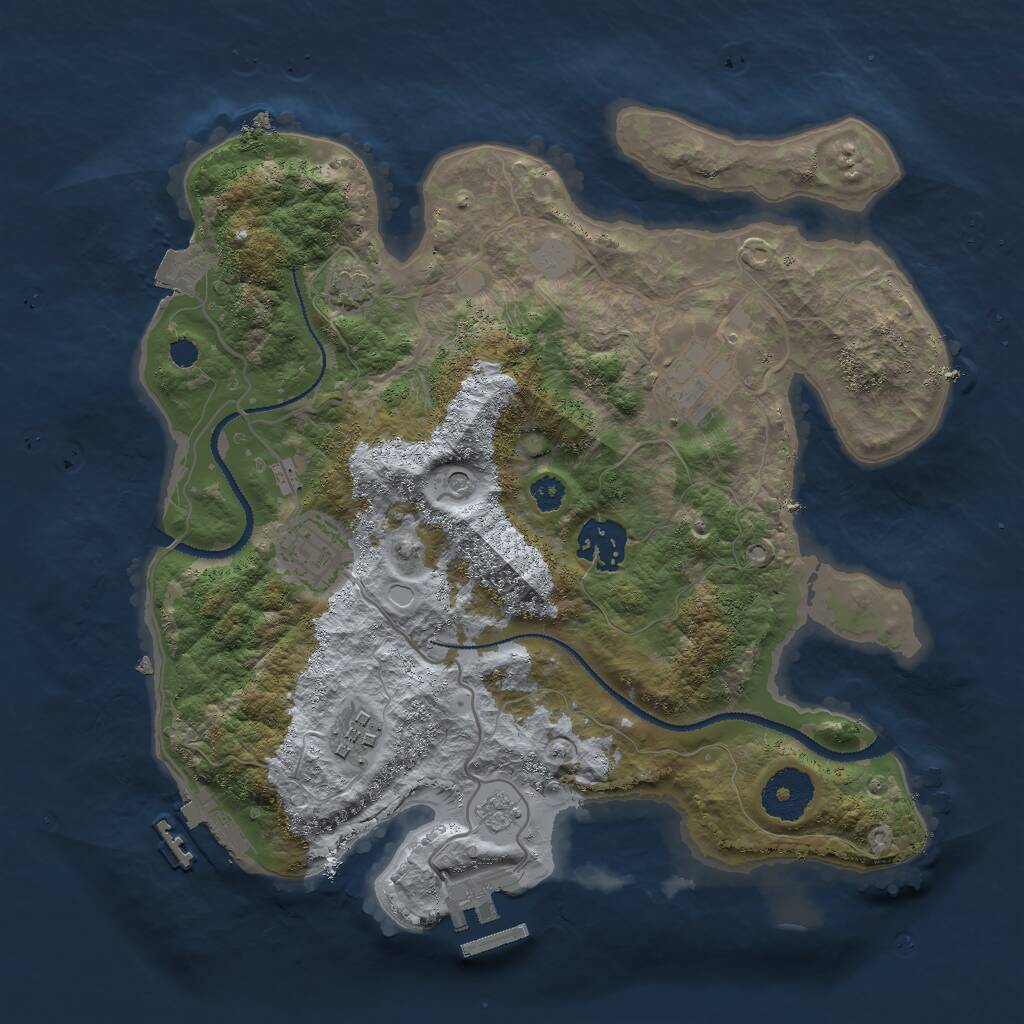 Rust Map: Procedural Map, Size: 3000, Seed: 7779291, 10 Monuments