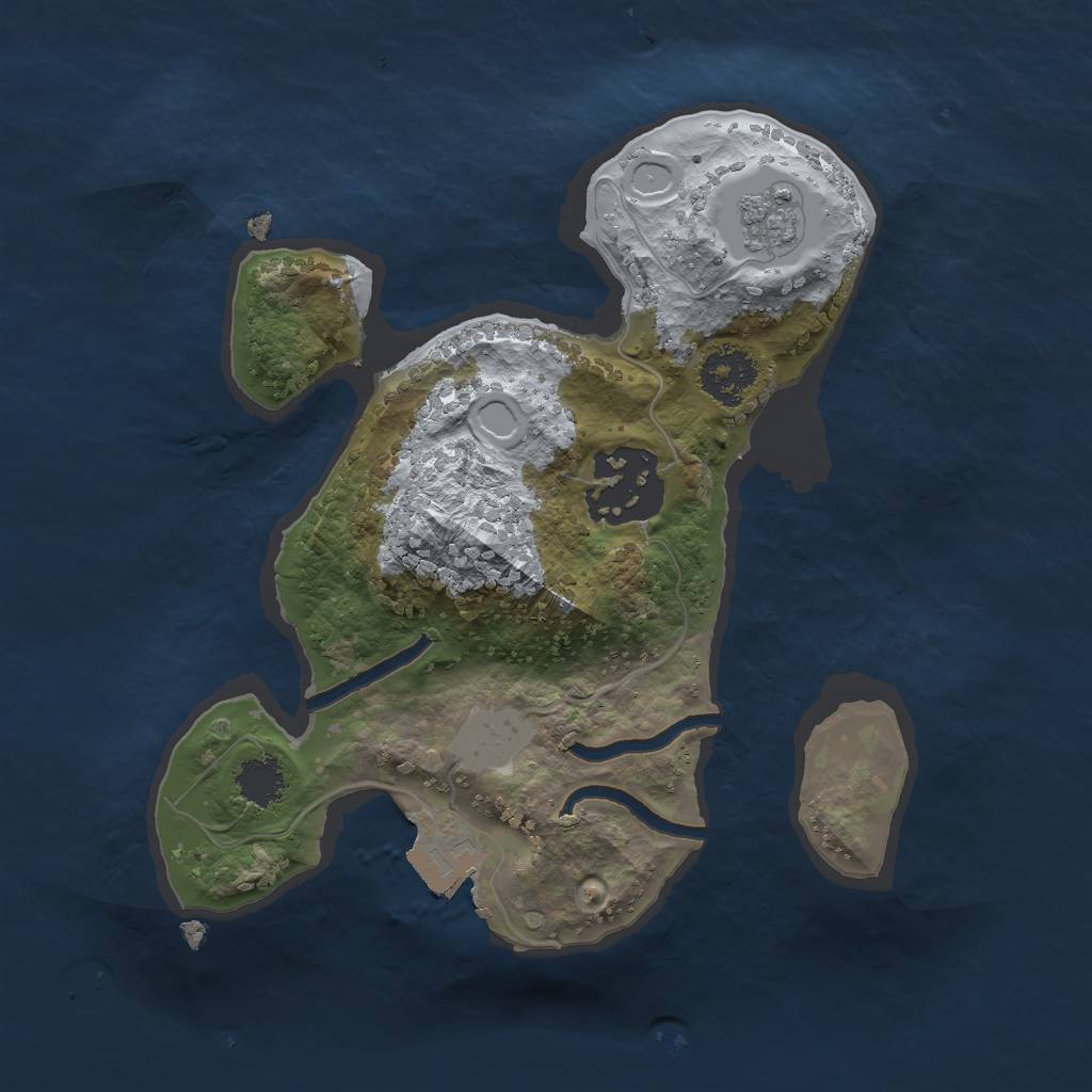 Rust Map: Procedural Map, Size: 2023, Seed: 1, 5 Monuments