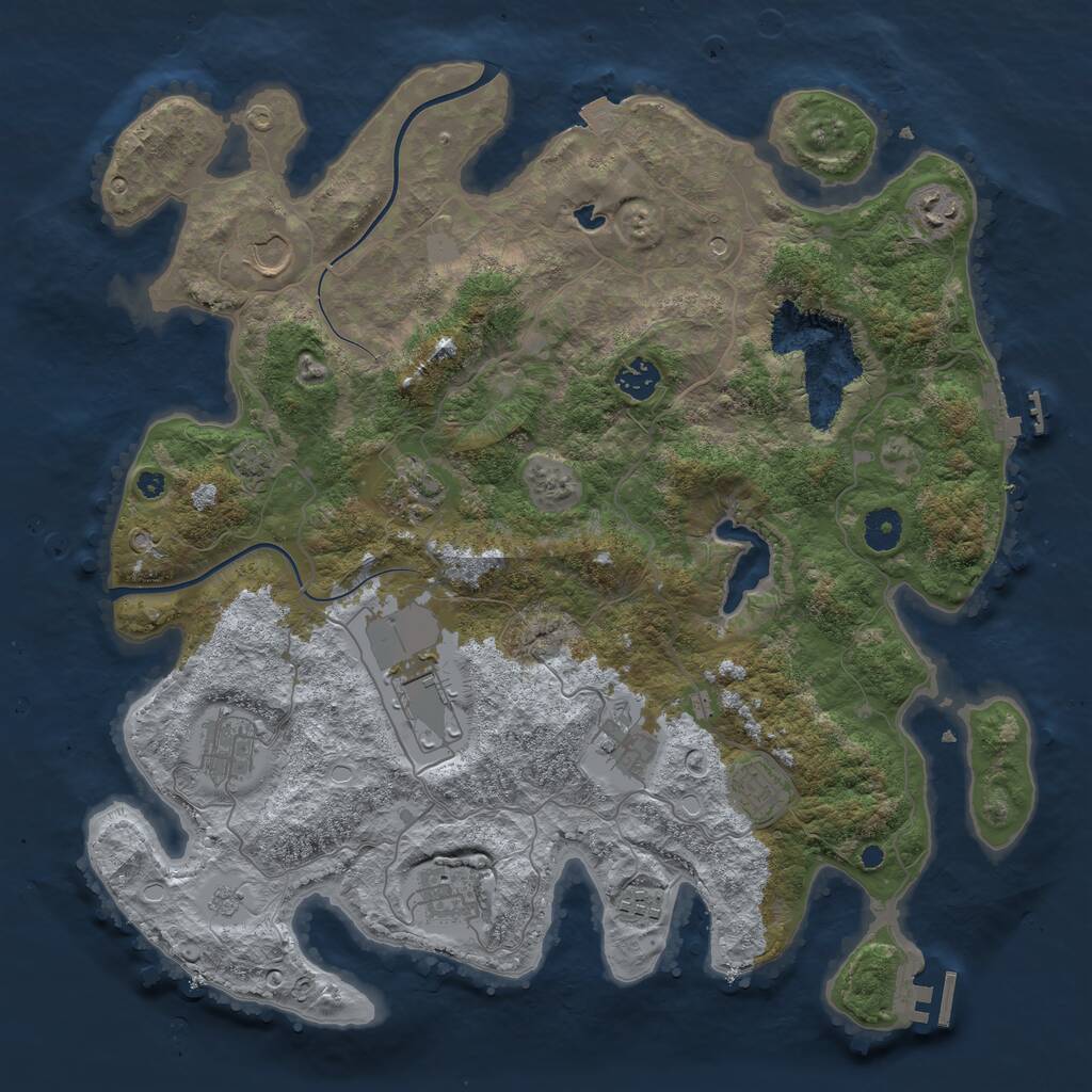 Rust Map: Procedural Map, Size: 4000, Seed: 92616566, 16 Monuments