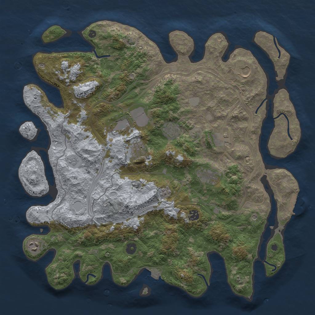 Rust Map: Procedural Map, Size: 4250, Seed: 47836608, 16 Monuments