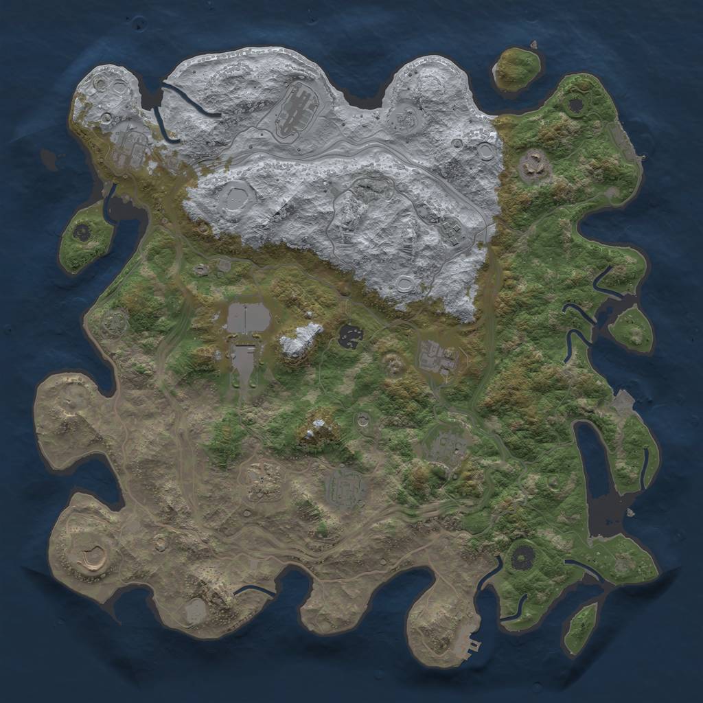 Rust Map: Procedural Map, Size: 4250, Seed: 86201188, 19 Monuments