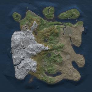 Thumbnail Rust Map: Procedural Map, Size: 3000, Seed: 1347473363, 13 Monuments