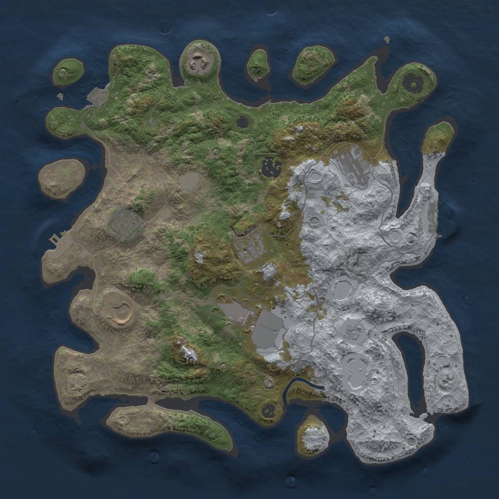 Rust Map: Procedural Map, Size: 3600, Seed: 21858154, 15 Monuments