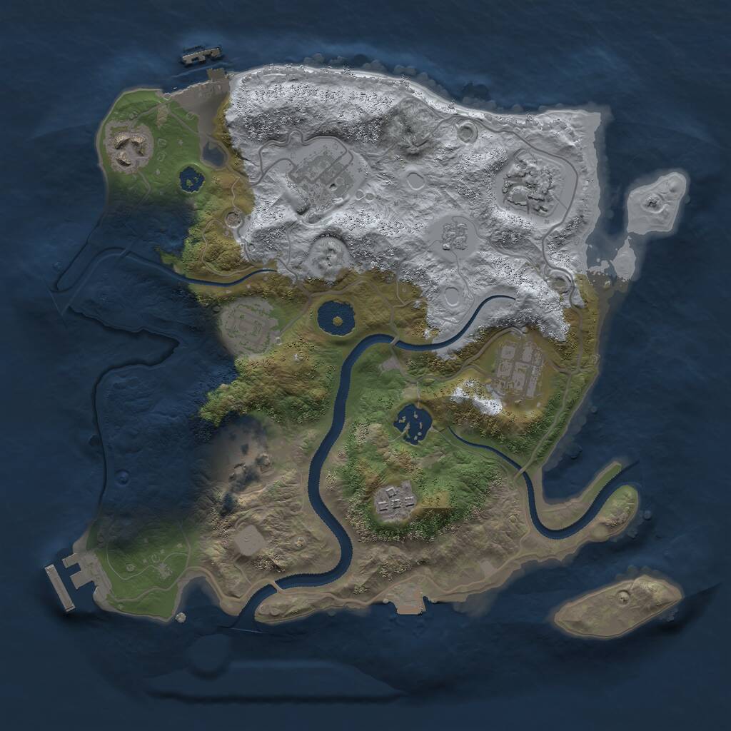 Rust Map: Procedural Map, Size: 3000, Seed: 1108319554, 13 Monuments