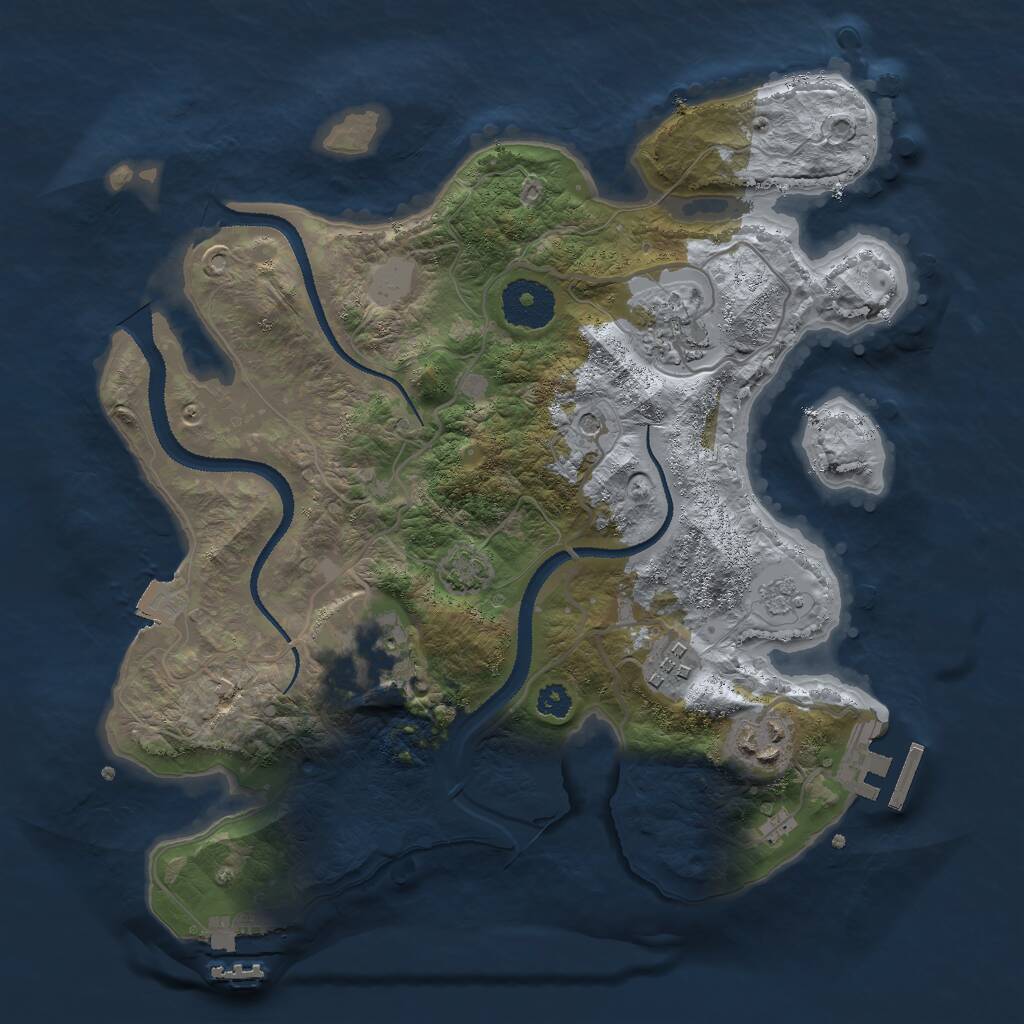 Rust Map: Procedural Map, Size: 3000, Seed: 958047493, 10 Monuments