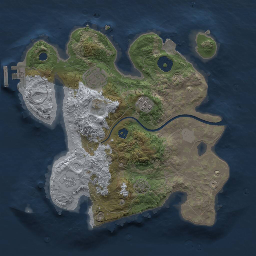 Rust Map: Procedural Map, Size: 2533, Seed: 5454, 6 Monuments