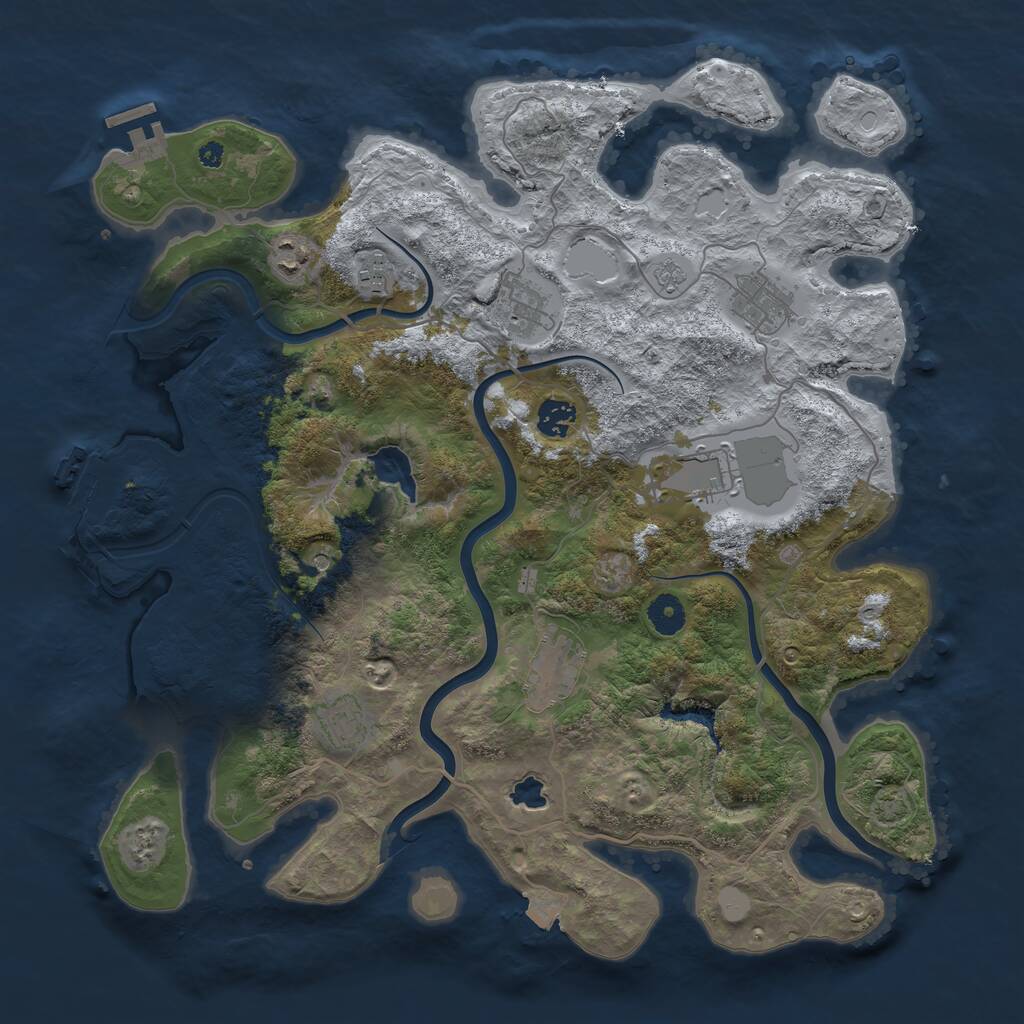Rust Map: Procedural Map, Size: 4000, Seed: 31856876, 14 Monuments