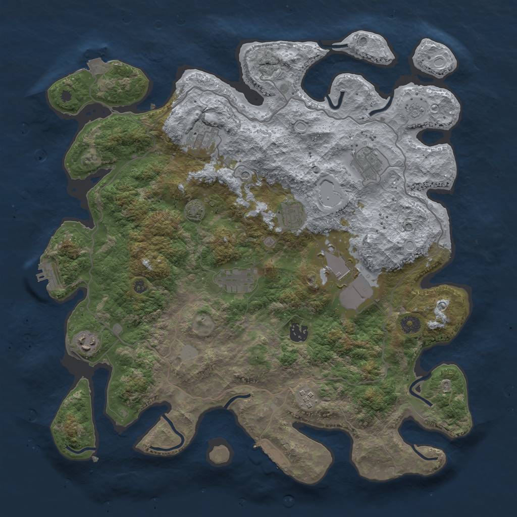 Rust Map: Procedural Map, Size: 4000, Seed: 31856876, 16 Monuments