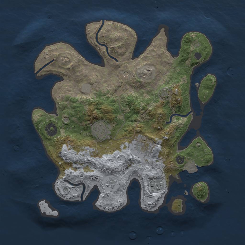 Rust Map: Procedural Map, Size: 2900, Seed: 445693831, 9 Monuments