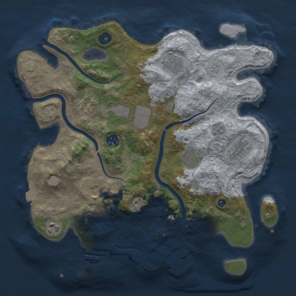 Rust Map: Procedural Map, Size: 3500, Seed: 261429911, 15 Monuments