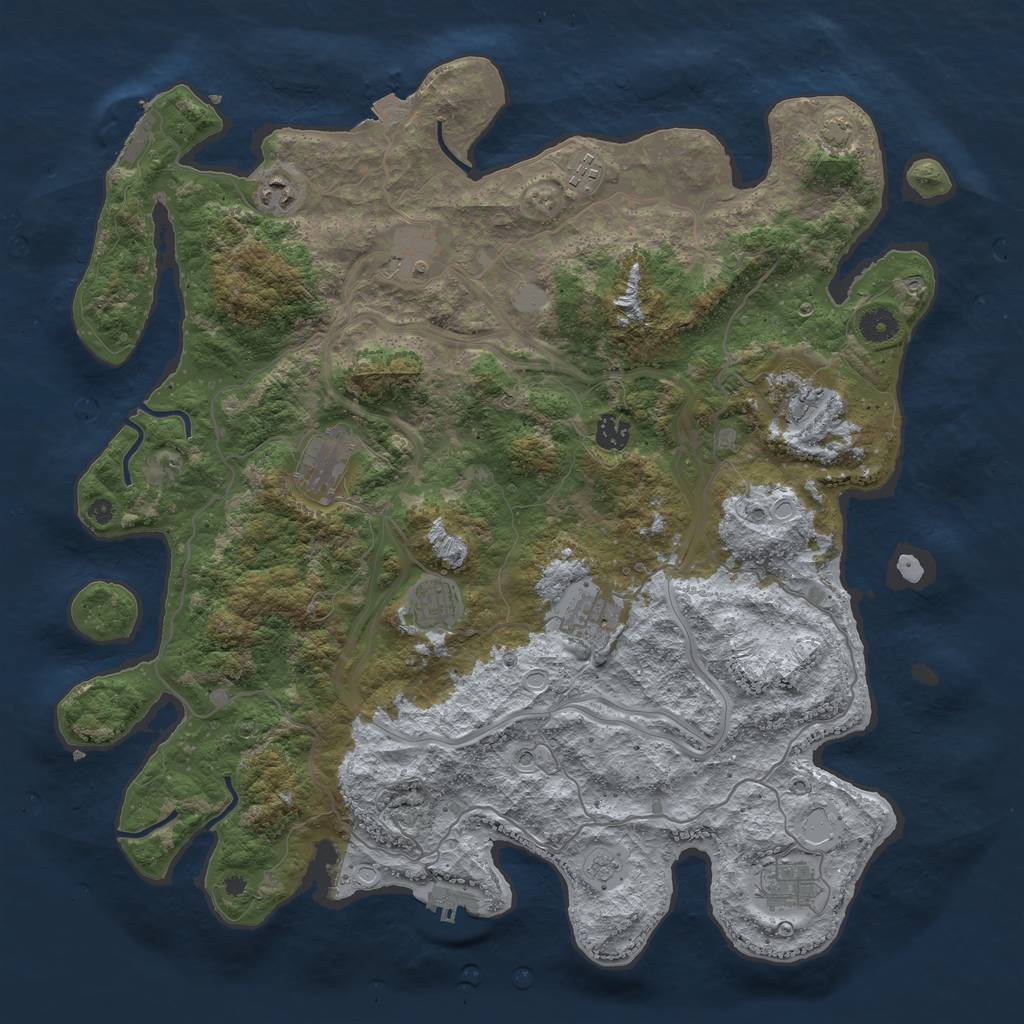 Rust Map: Procedural Map, Size: 4300, Seed: 12365, 17 Monuments