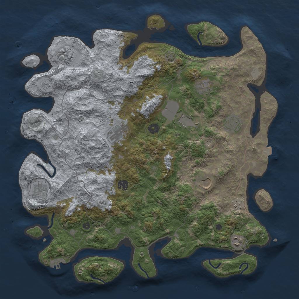 Rust Map: Procedural Map, Size: 4123, Seed: 1369, 17 Monuments