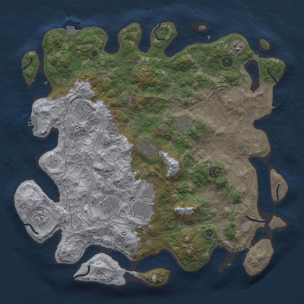 Rust Map: Procedural Map, Size: 4300, Seed: 14031124, 18 Monuments