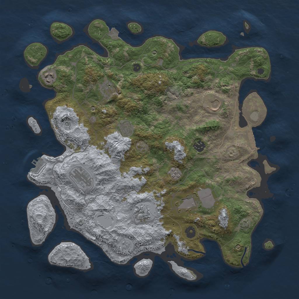 Rust Map: Procedural Map, Size: 4000, Seed: 63652886, 17 Monuments
