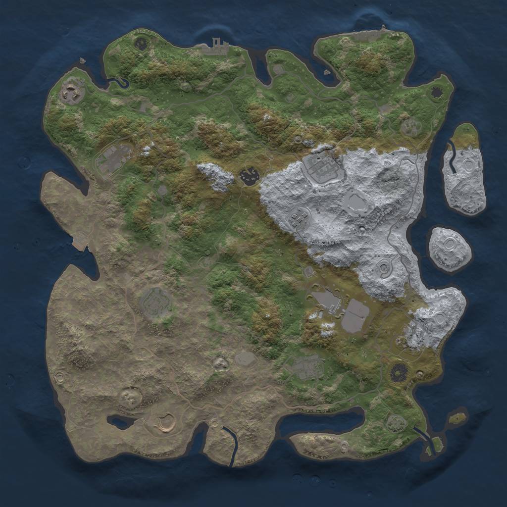 Rust Map: Procedural Map, Size: 4123, Seed: 1128, 17 Monuments