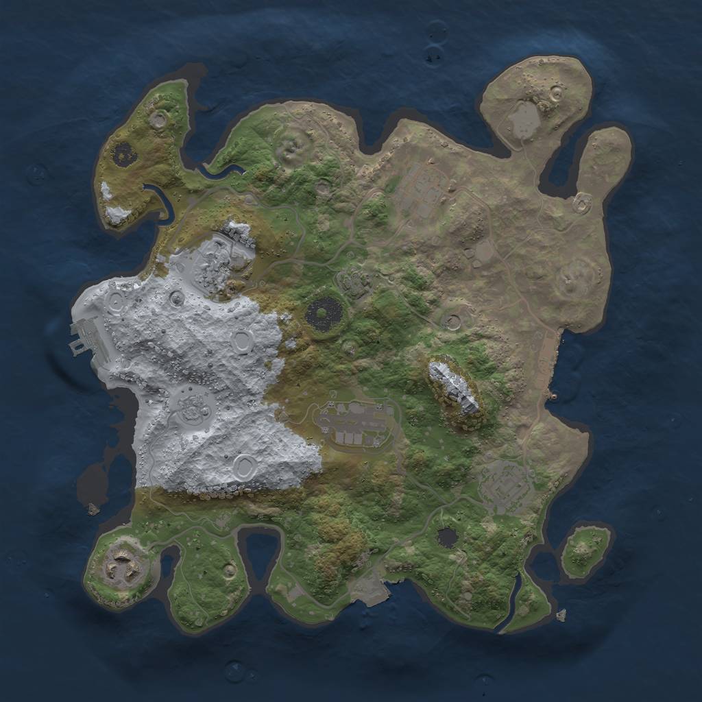 Rust Map: Procedural Map, Size: 3000, Seed: 2459112, 13 Monuments