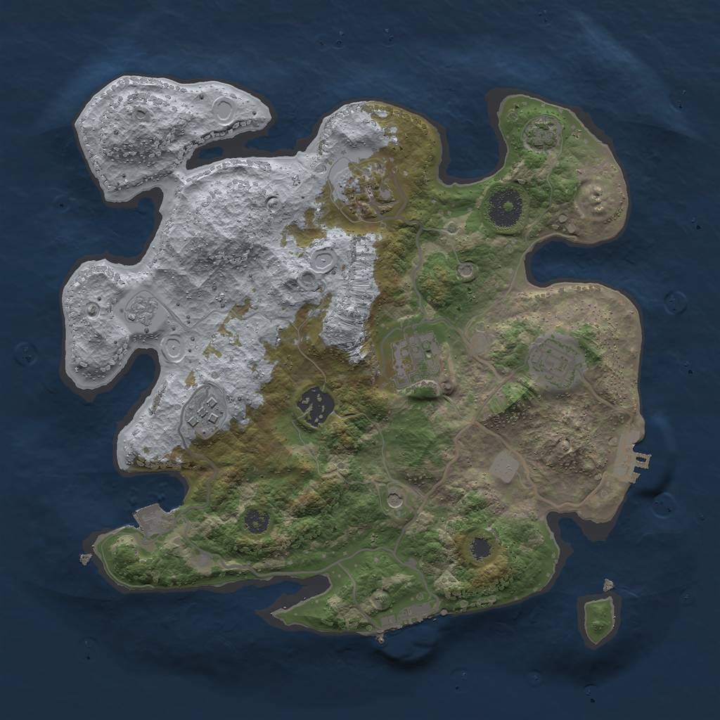 Rust Map: Procedural Map, Size: 3000, Seed: 5140826, 13 Monuments