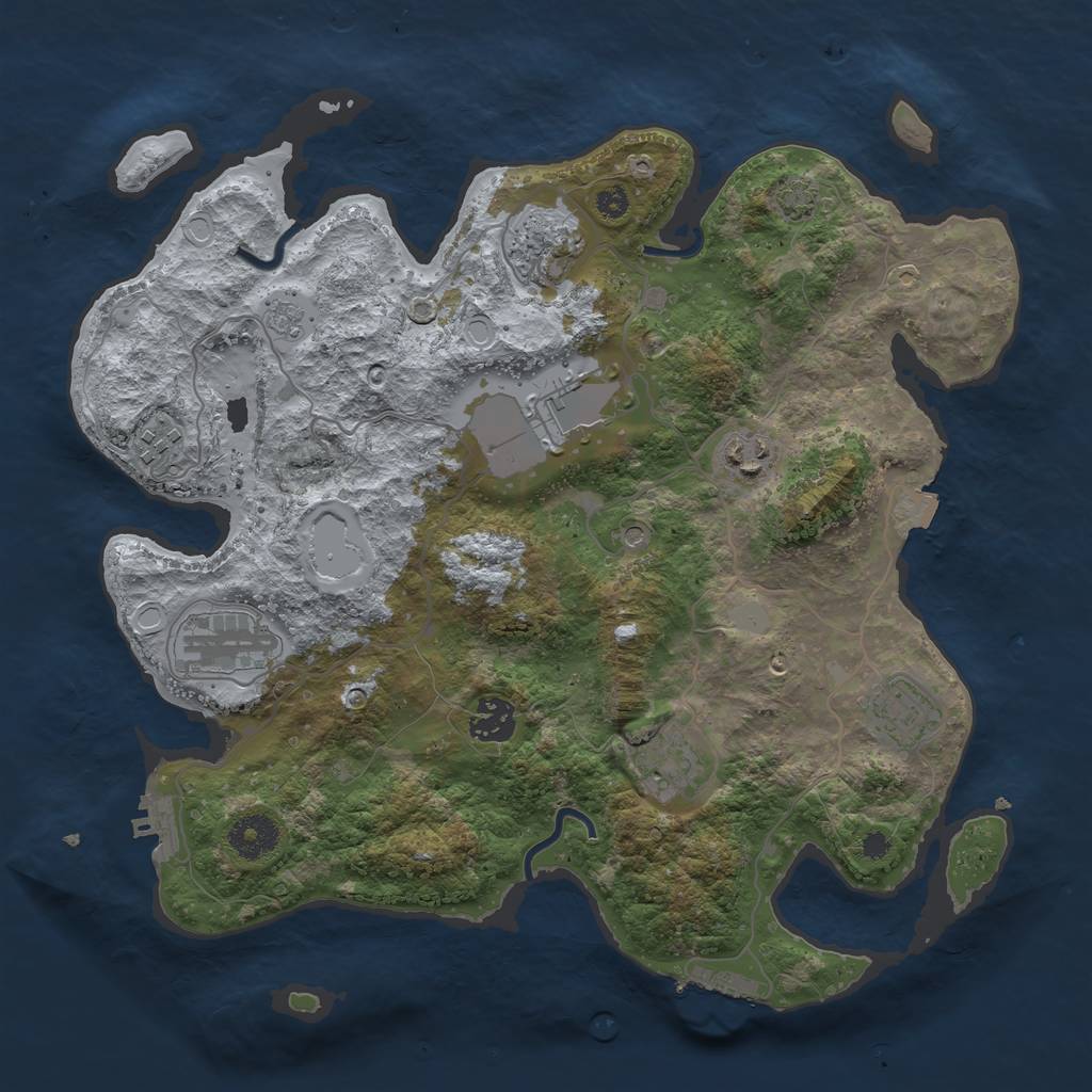 Rust Map: Procedural Map, Size: 3500, Seed: 1526424980, 16 Monuments