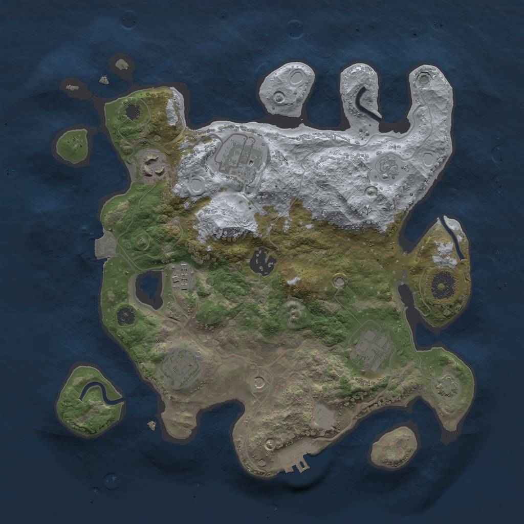 Rust Map: Procedural Map, Size: 3000, Seed: 1101304775, 13 Monuments