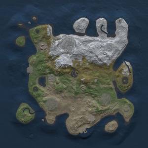 Thumbnail Rust Map: Procedural Map, Size: 3000, Seed: 1101304775, 13 Monuments