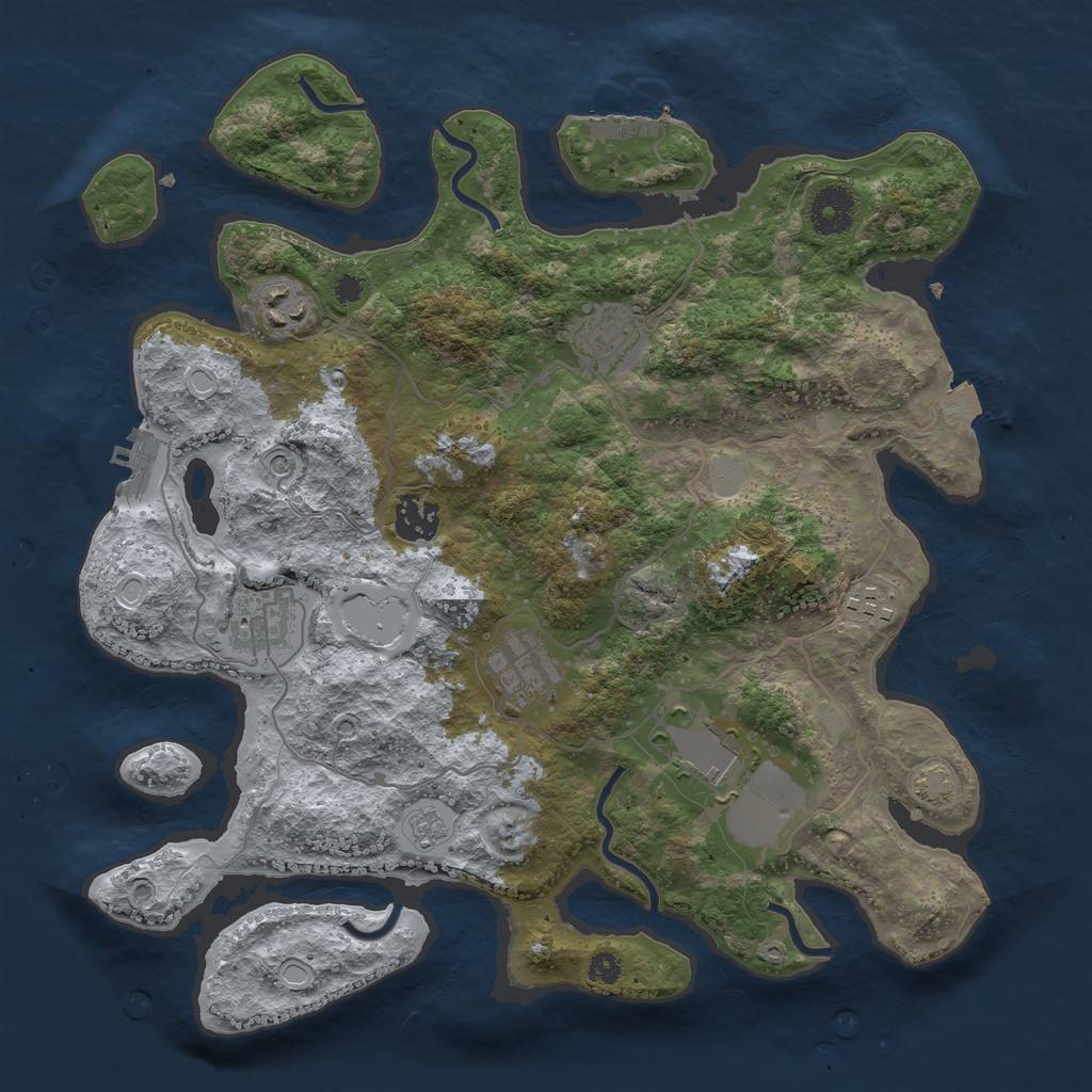 Rust Map: Procedural Map, Size: 3500, Seed: 815605811, 15 Monuments