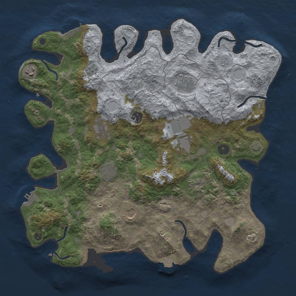 Rust Map: Procedural Map, Size: 4000, Seed: 7274958, 17 Monuments