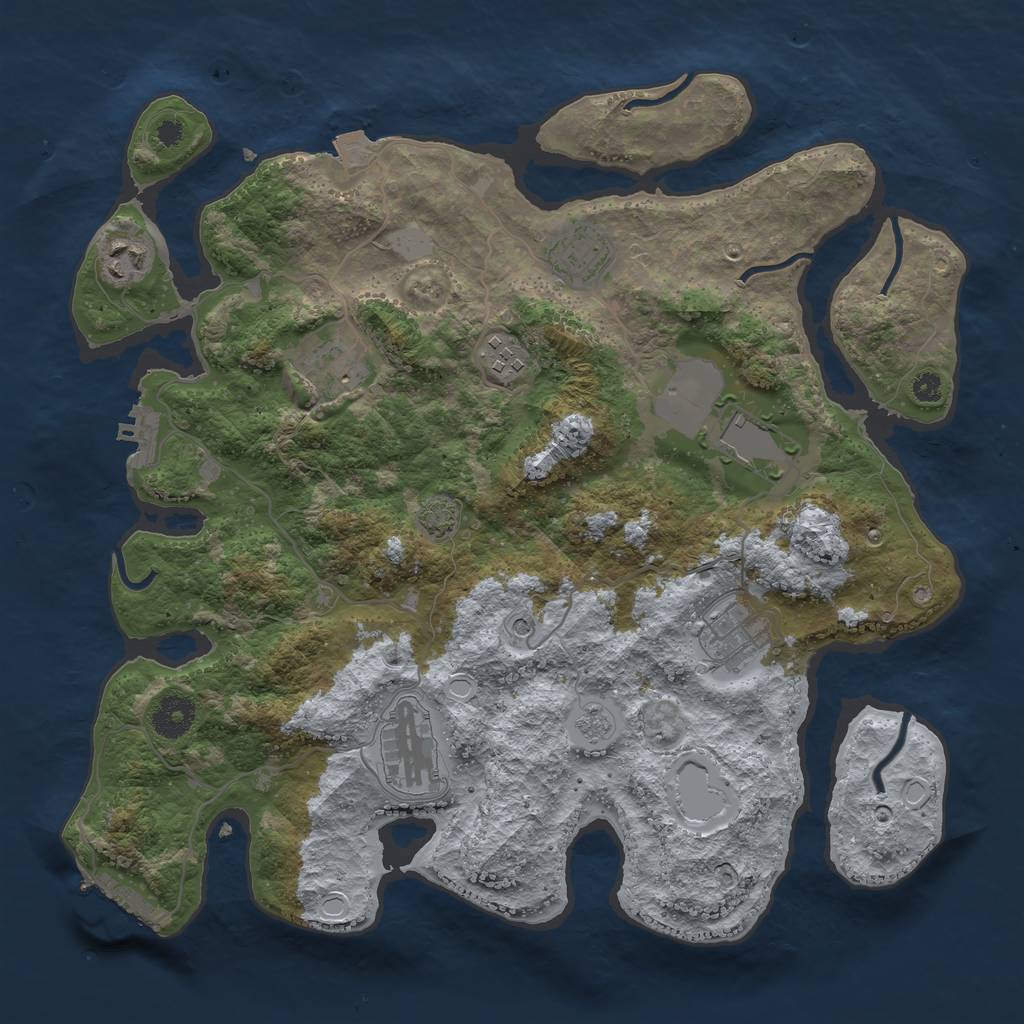 Rust Map: Procedural Map, Size: 3600, Seed: 82917163, 15 Monuments