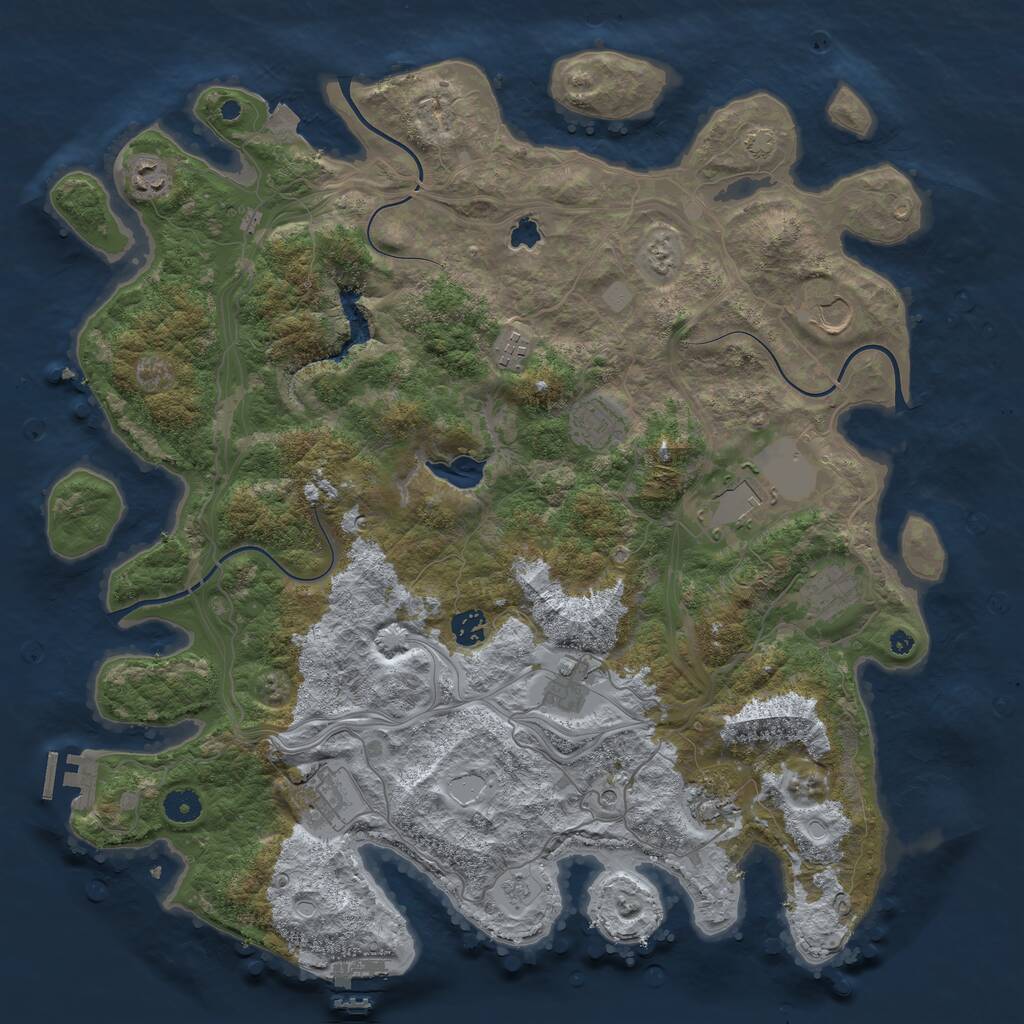 Rust Map: Procedural Map, Size: 4300, Seed: 50023458, 16 Monuments