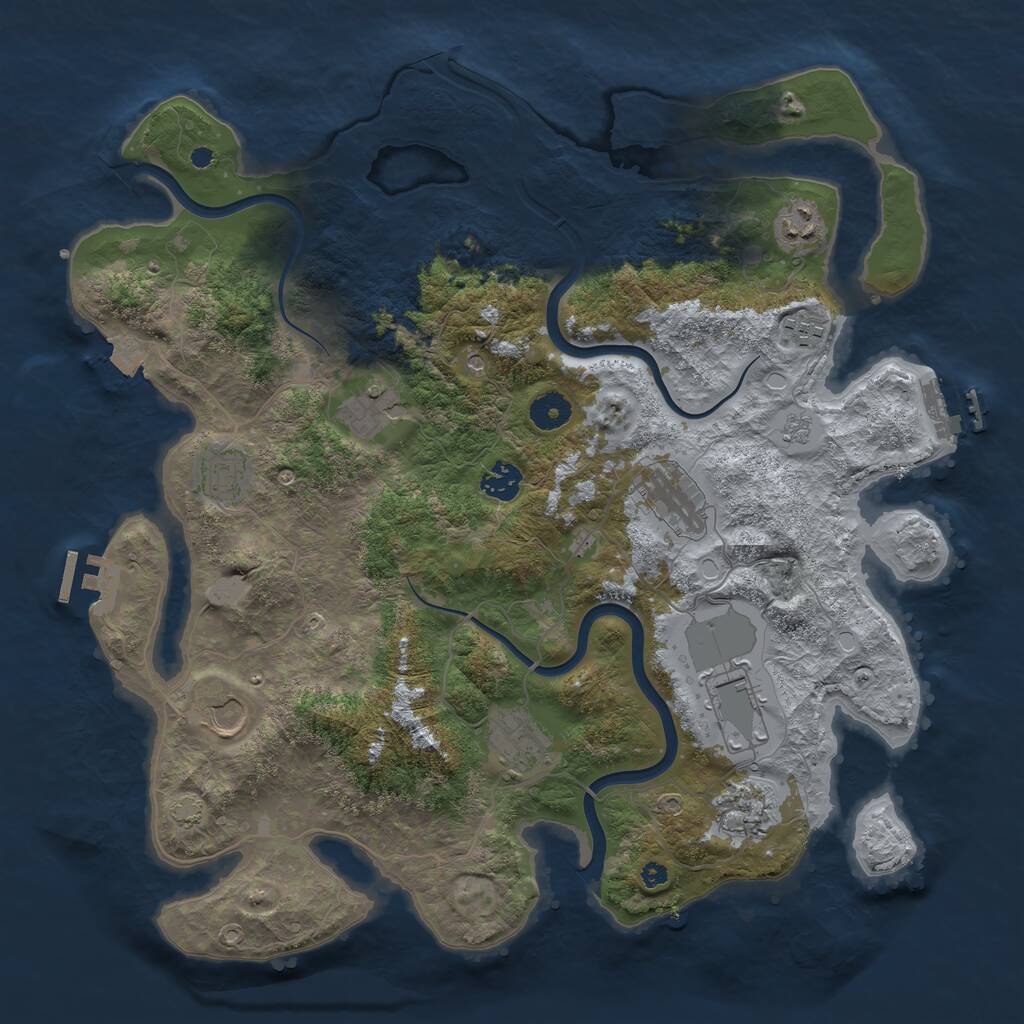 Rust Map: Procedural Map, Size: 3950, Seed: 79000064, 16 Monuments
