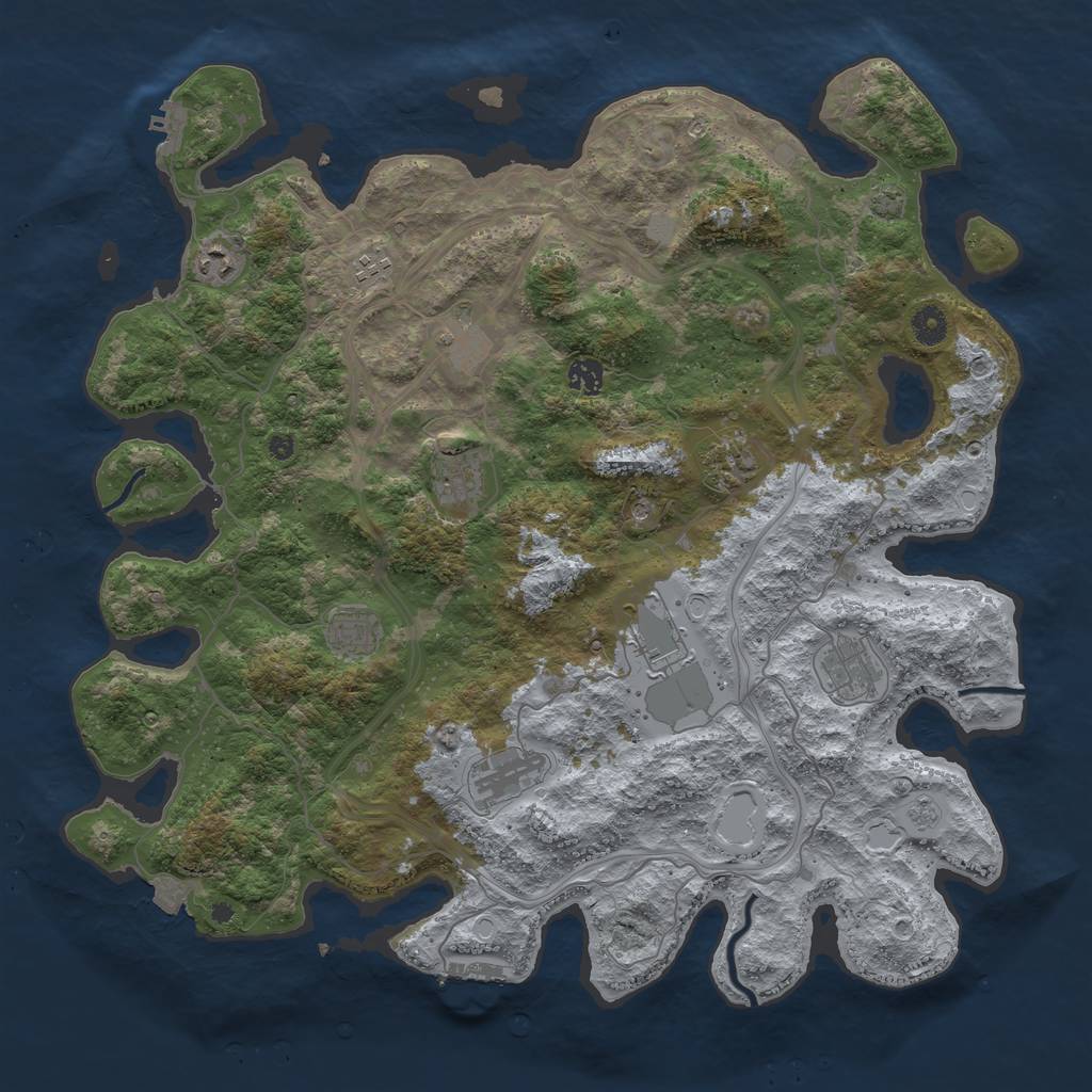 Rust Map: Procedural Map, Size: 4400, Seed: 78236361, 18 Monuments
