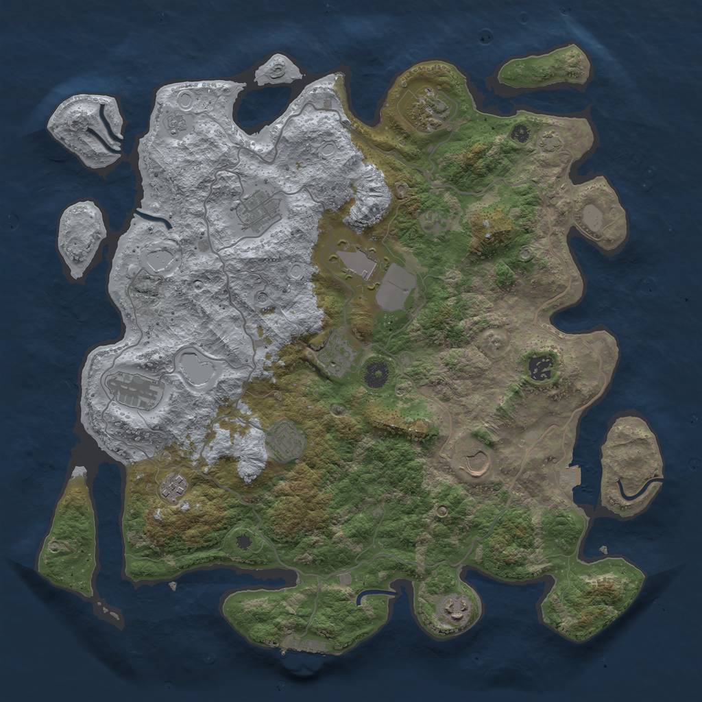 Rust Map: Procedural Map, Size: 4100, Seed: 68194811, 17 Monuments