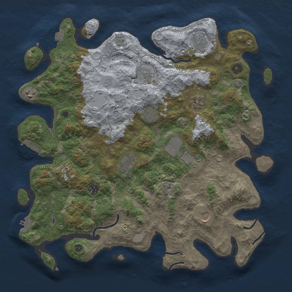 Rust Map: Procedural Map, Size: 4100, Seed: 89360836, 18 Monuments