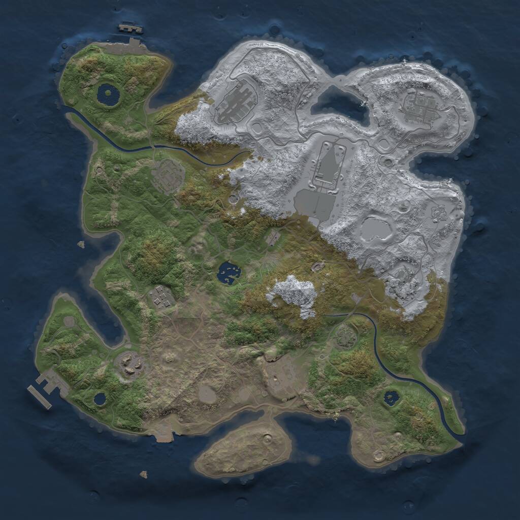 Rust Map: Procedural Map, Size: 3500, Seed: 56904500, 15 Monuments