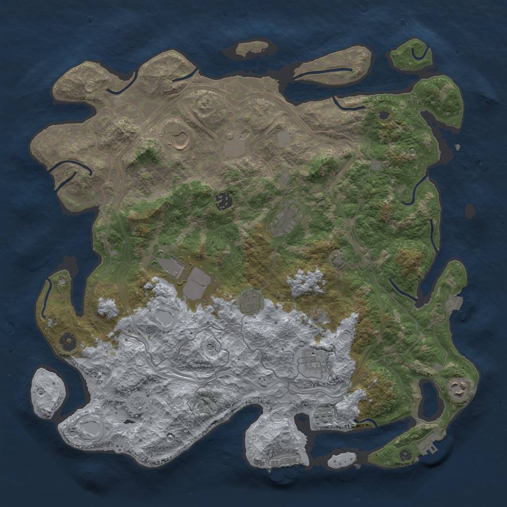 Rust Map: Procedural Map, Size: 4300, Seed: 90049813, 17 Monuments