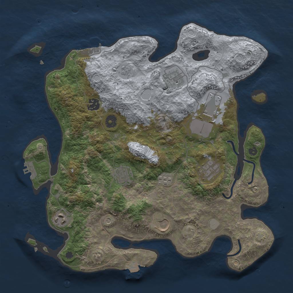Rust Map: Procedural Map, Size: 3500, Seed: 925486311, 16 Monuments