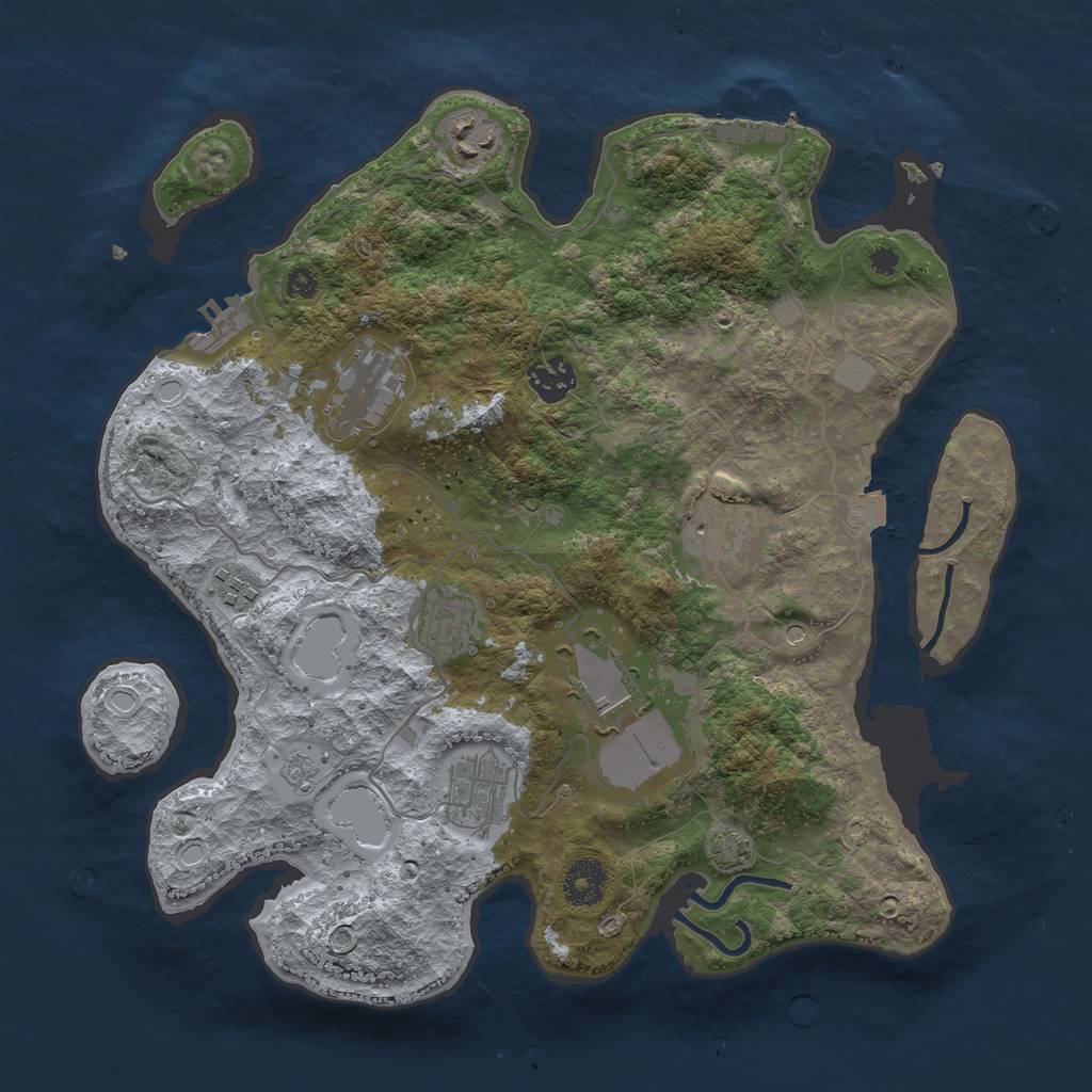 Rust Map: Procedural Map, Size: 3500, Seed: 783314297, 16 Monuments