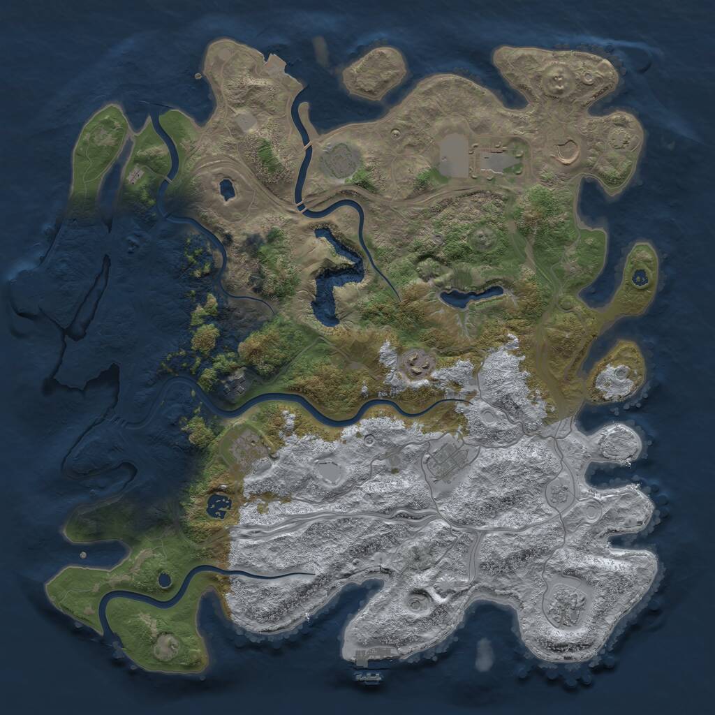 Rust Map: Procedural Map, Size: 4400, Seed: 26608083, 15 Monuments