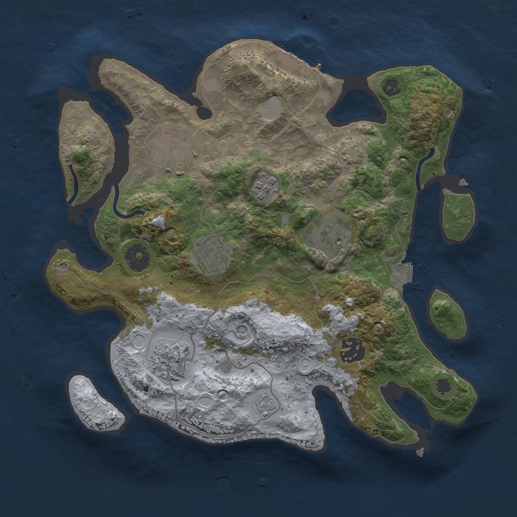 Rust Map: Procedural Map, Size: 3000, Seed: 170674881, 13 Monuments