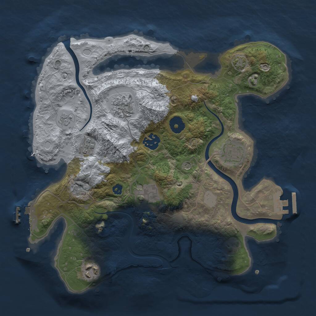 Rust Map: Procedural Map, Size: 3000, Seed: 103946908, 12 Monuments