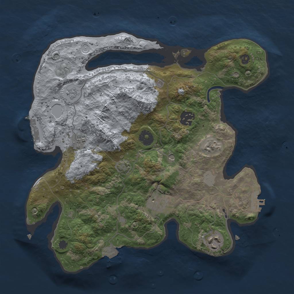 Rust Map: Procedural Map, Size: 3000, Seed: 103946908, 12 Monuments