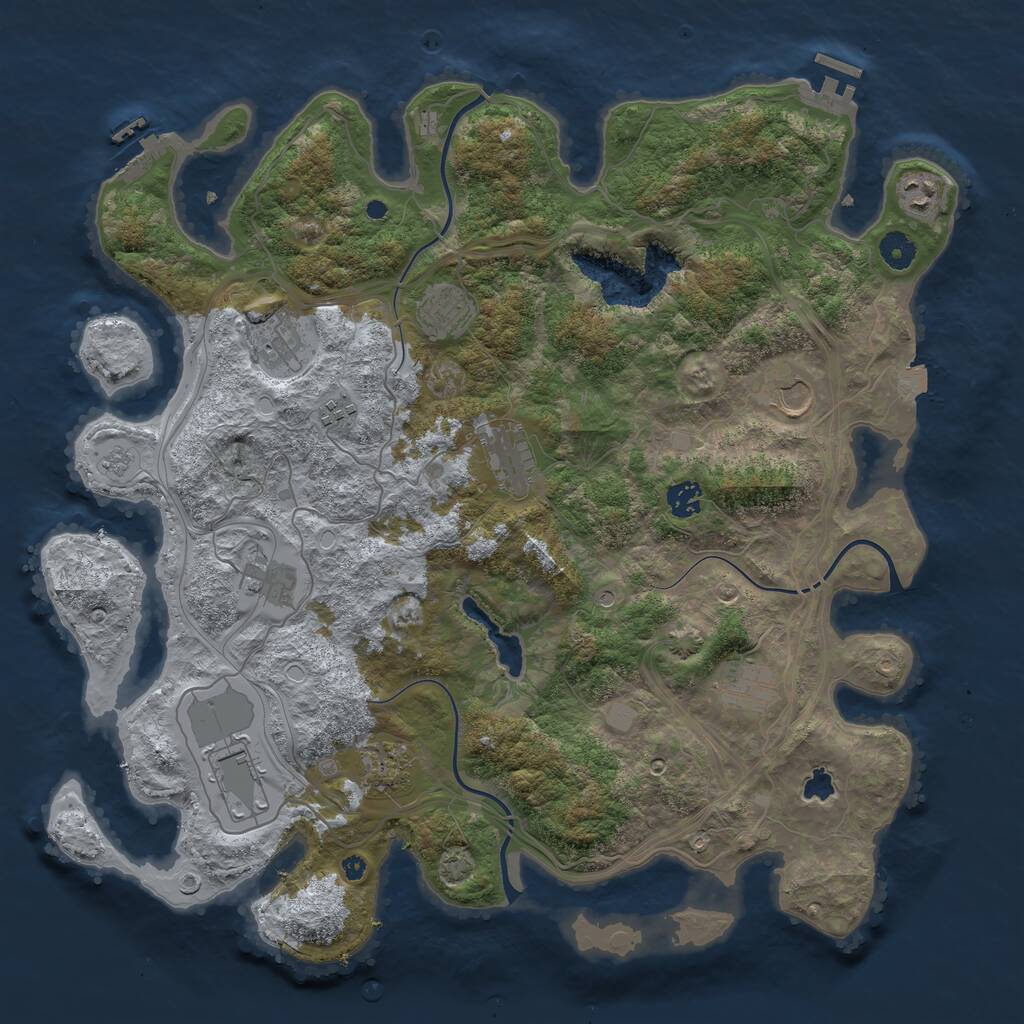 Rust Map: Procedural Map, Size: 4250, Seed: 31426275, 17 Monuments