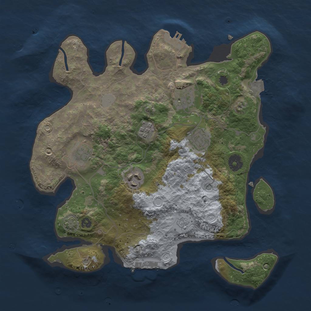 Rust Map: Procedural Map, Size: 3000, Seed: 685200191, 13 Monuments