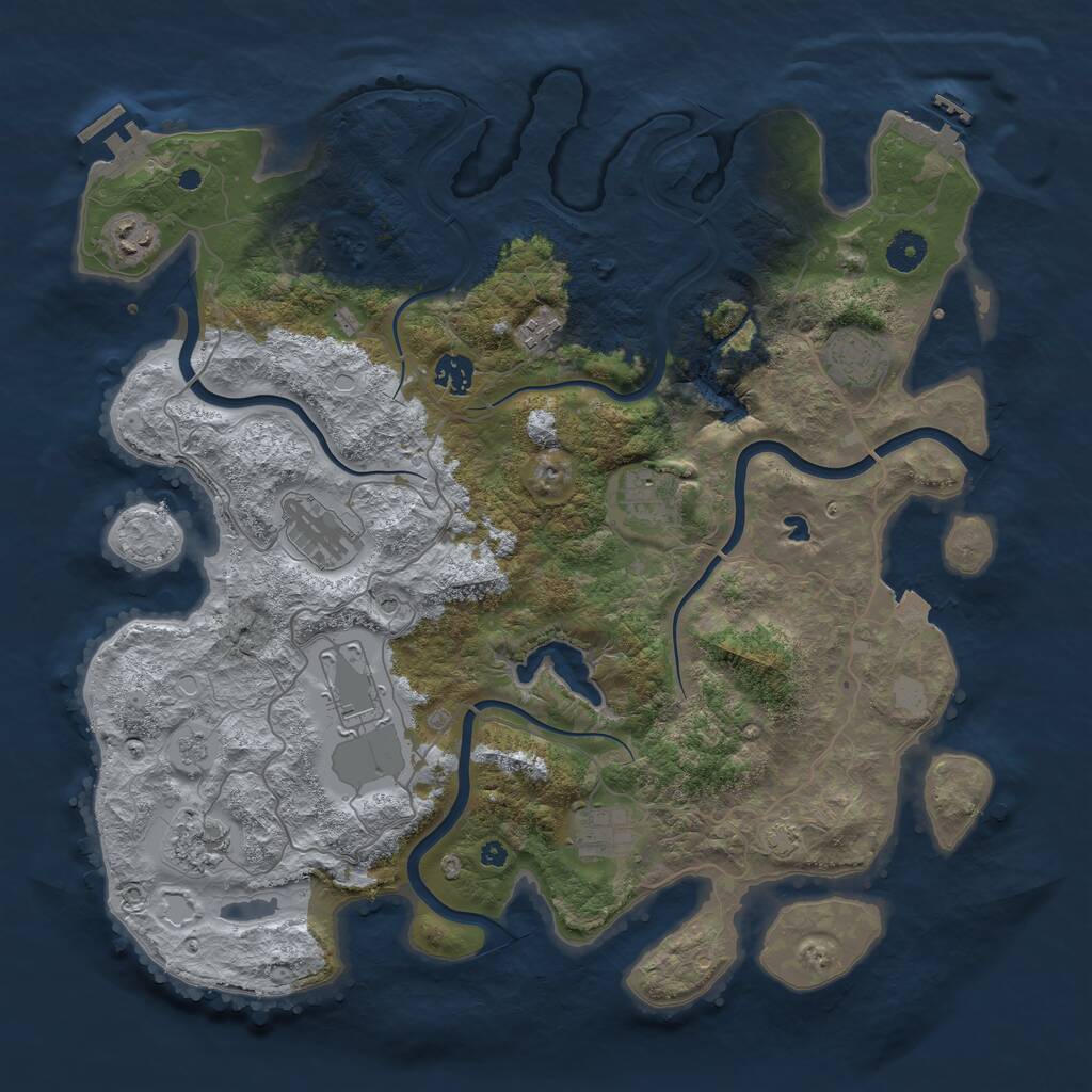 Rust Map: Procedural Map, Size: 4100, Seed: 9173116, 15 Monuments